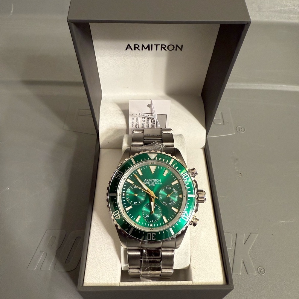 Armitron Silver Watch with White Strap